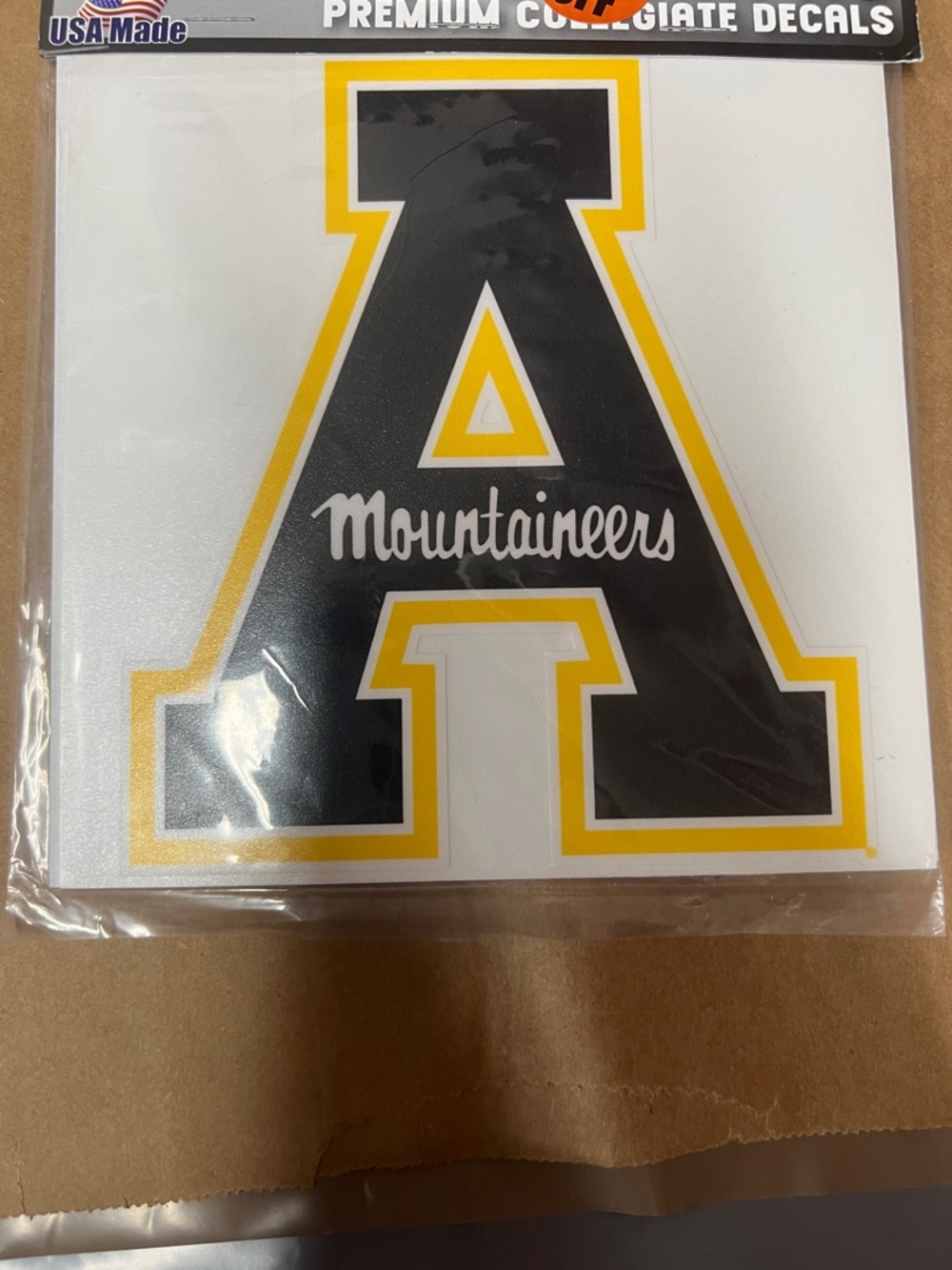 Mountaineers Collegiate 'A' Decal - Black & Yellow